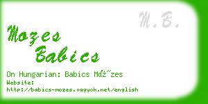 mozes babics business card